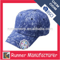 Wholesale plain blue denim caps with clock patch